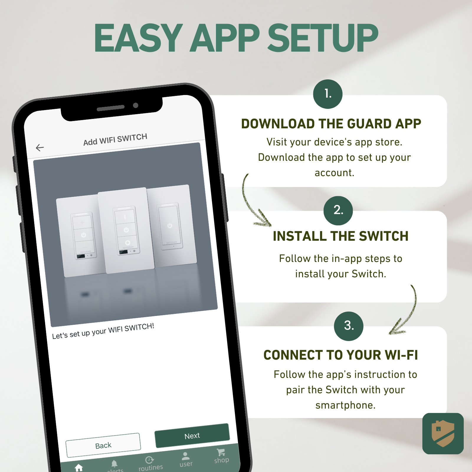 SECURAM Wi-Fi Security Dimmer Switch