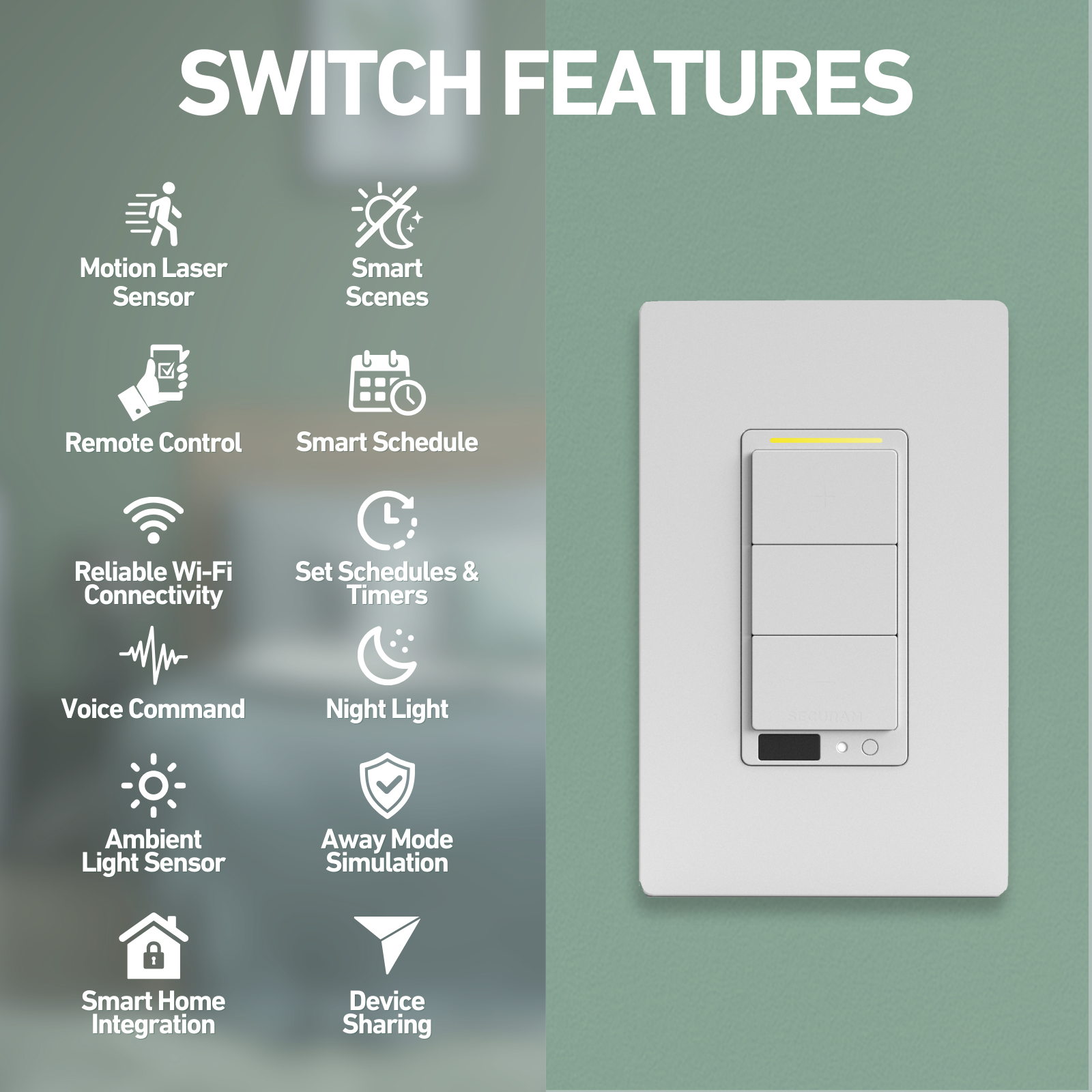 SECURAM Wi-Fi Security Dimmer Switch