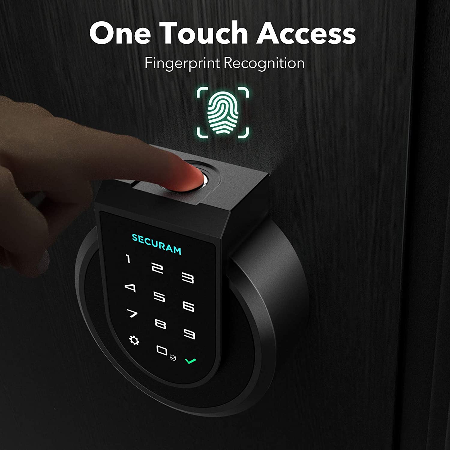 SECURAM Touch - Fingerprint Smart Lock is a one touch access fingerprint door lock.