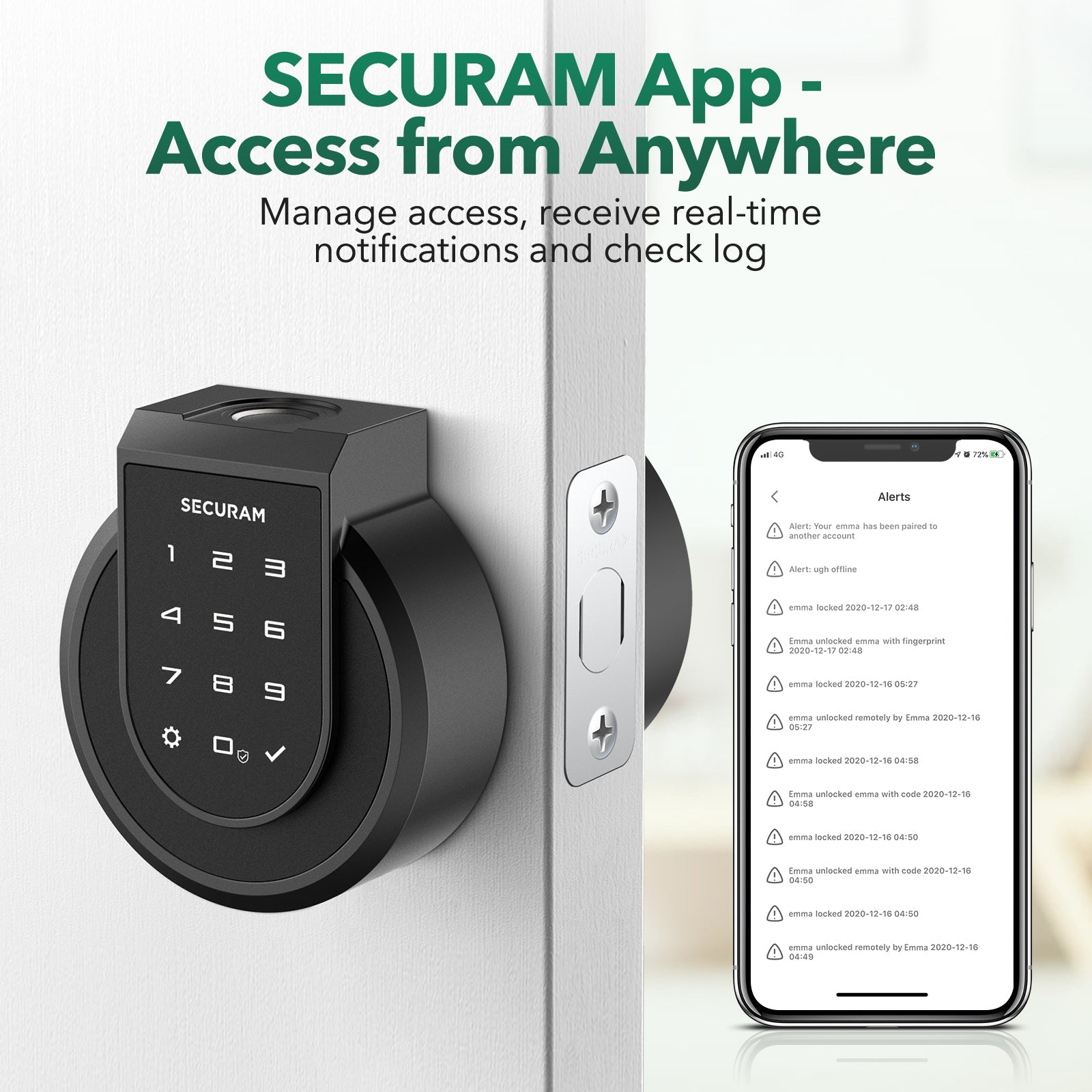 SECURAM app - access from anywhere.