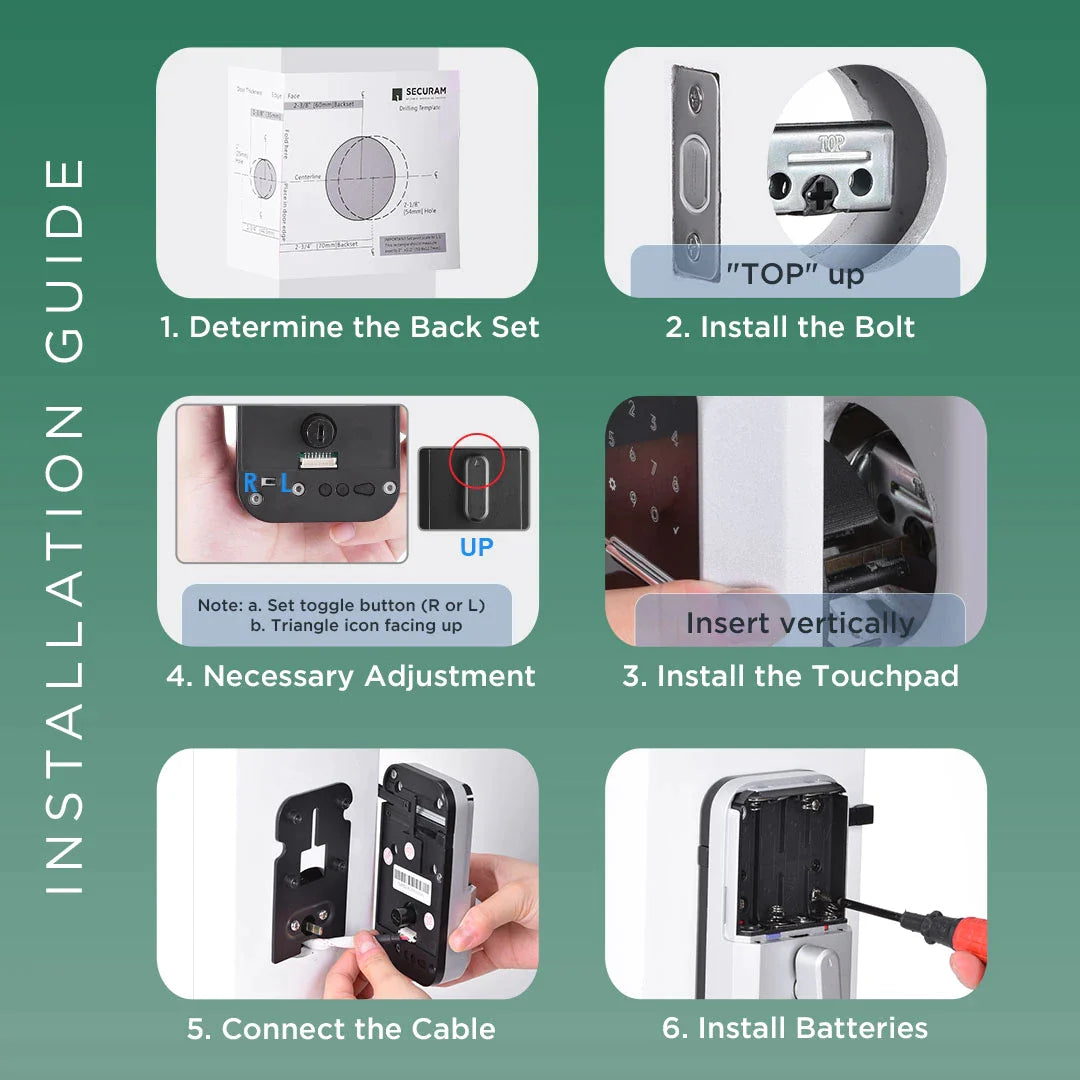 SECURAM EOS Non Wi-Fi Fingerprint Deadbolt